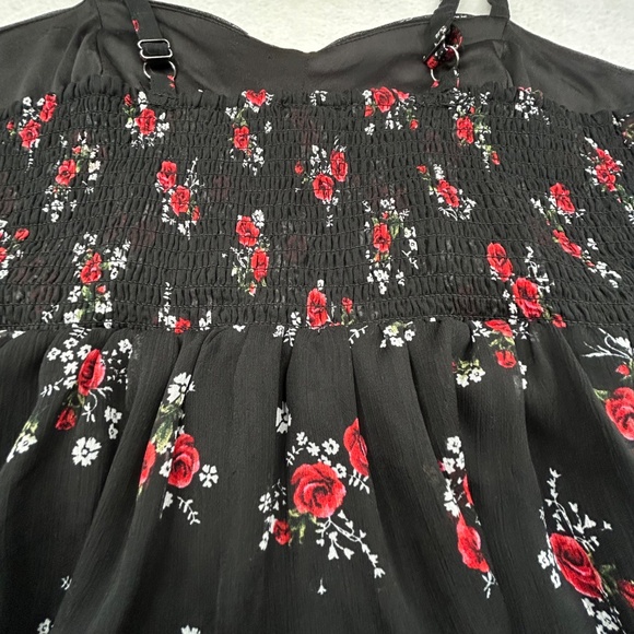 Torrid Women Y2K Plus Size Floral Chiffon Sophie Babydoll Peplum Cami Top Size 0 - Picture 11 of 12